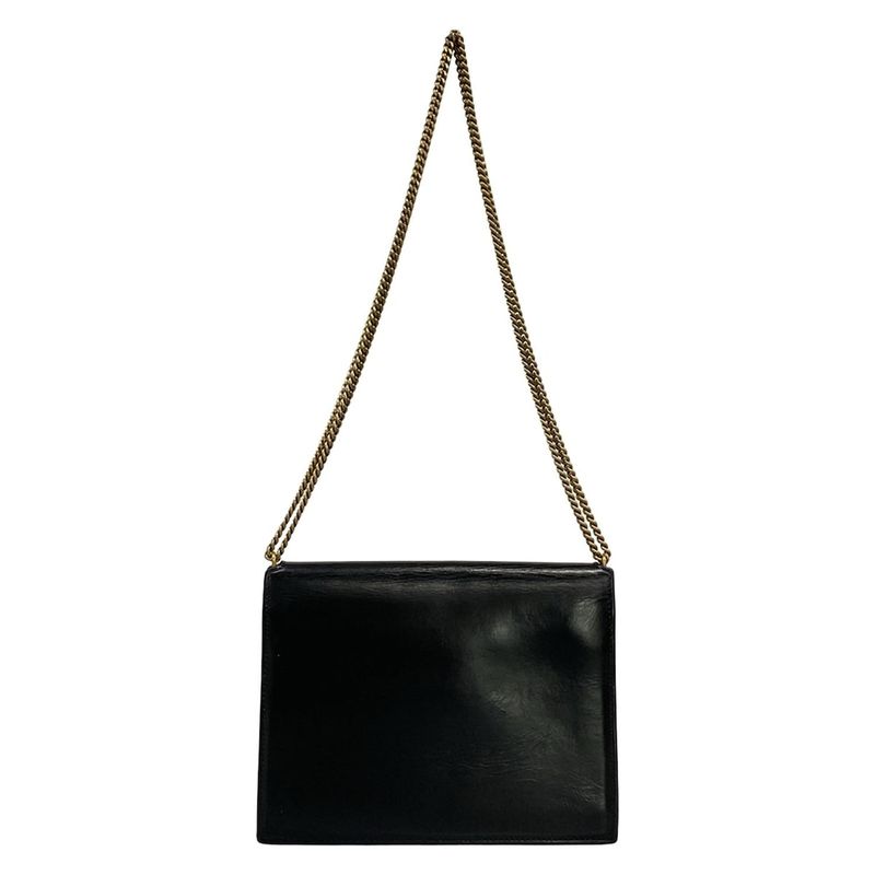 Saint Laurent Paris Shoulder Bag Cassandra Black Chain Leather