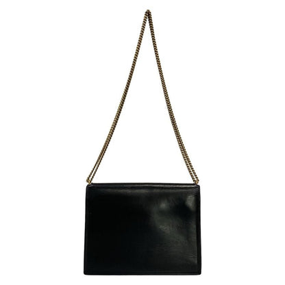 Saint Laurent Paris Shoulder Bag Cassandra Black Chain Leather