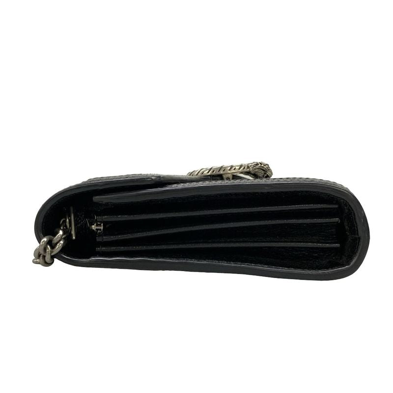 Gucci Wallet Dionysus GG Pattern Black Beige Chain with Removable Strap Leather