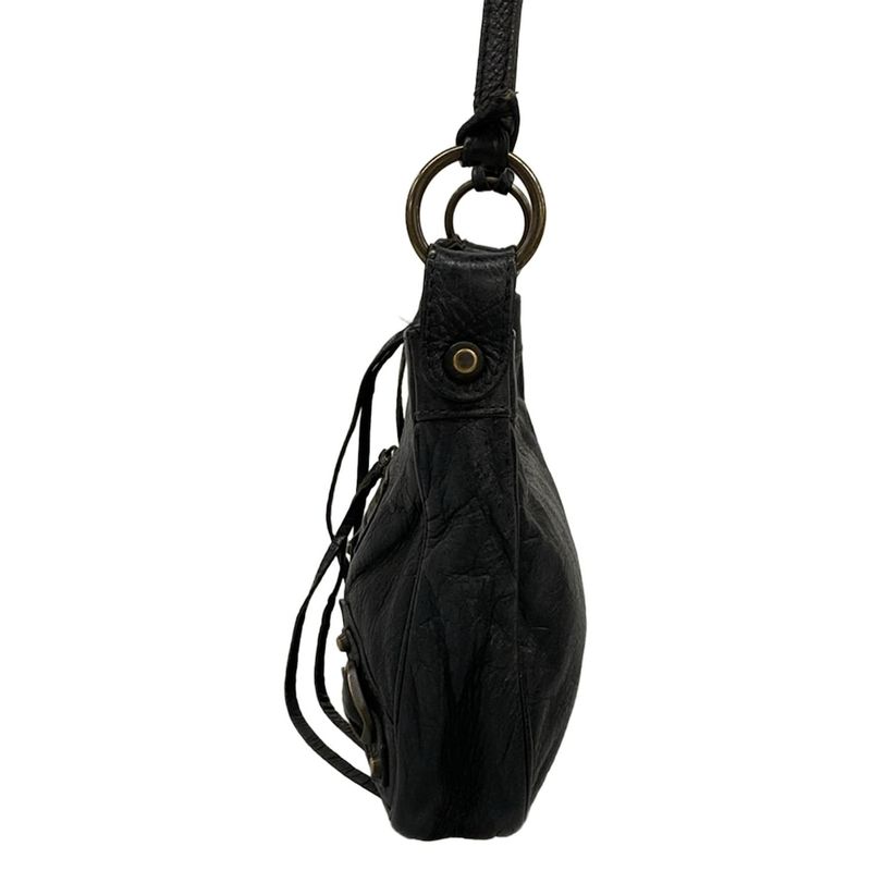 Balenciaga Shoulder Bag the Hip Black Leather
