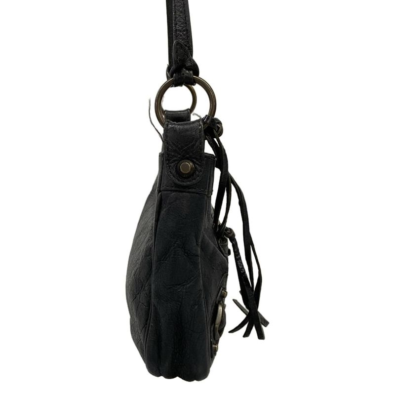 Balenciaga Shoulder Bag the Hip Black Leather