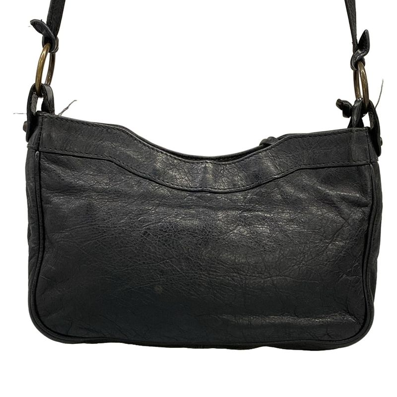 Balenciaga Shoulder Bag the Hip Black Leather