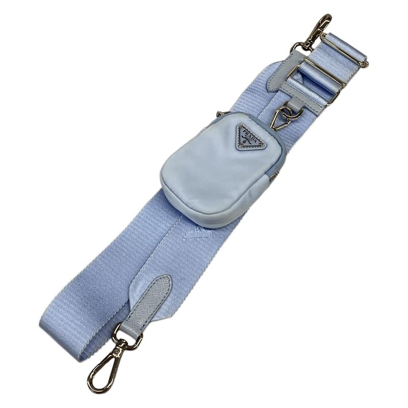 Prada Shoulder Bag Re Edition Re-Nylon Light Blue Chain with Removable Strap