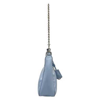 Prada Shoulder Bag Re Edition Re-Nylon Light Blue Chain with Removable Strap