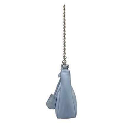 Prada Shoulder Bag Re Edition Re-Nylon Light Blue Chain with Removable Strap