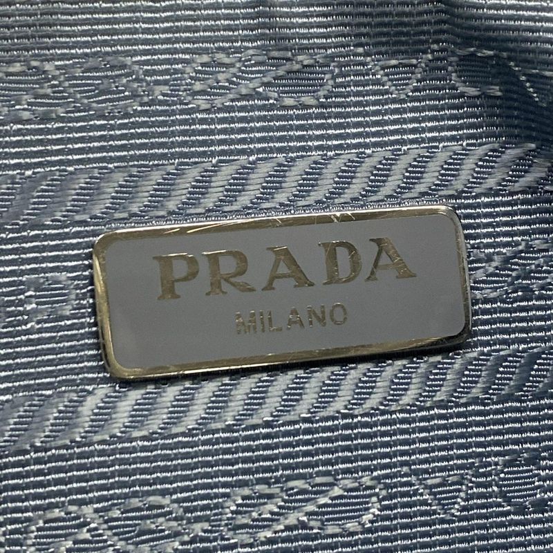 Prada Shoulder Bag Re Edition Re-Nylon Light Blue Chain with Removable Strap