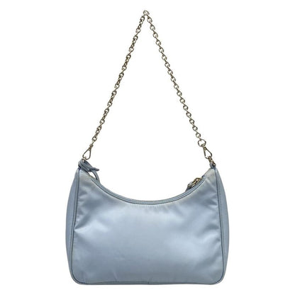 Prada Shoulder Bag Re Edition Re-Nylon Light Blue Chain with Removable Strap