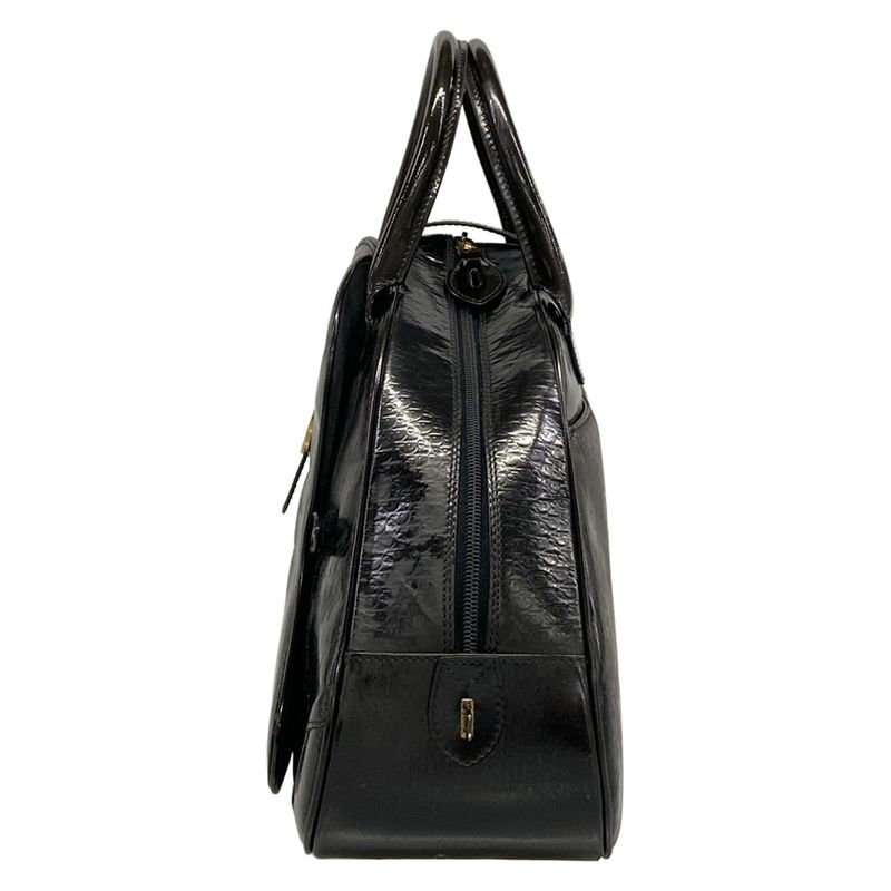 Dior Double Saddle Bag Black Embossed Leather
