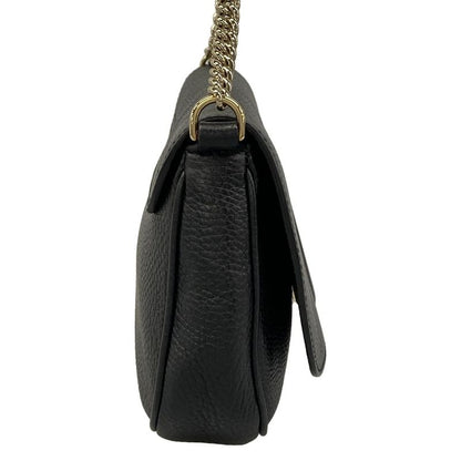 Gucci Shoulder Bag Soho Black Chain Leather