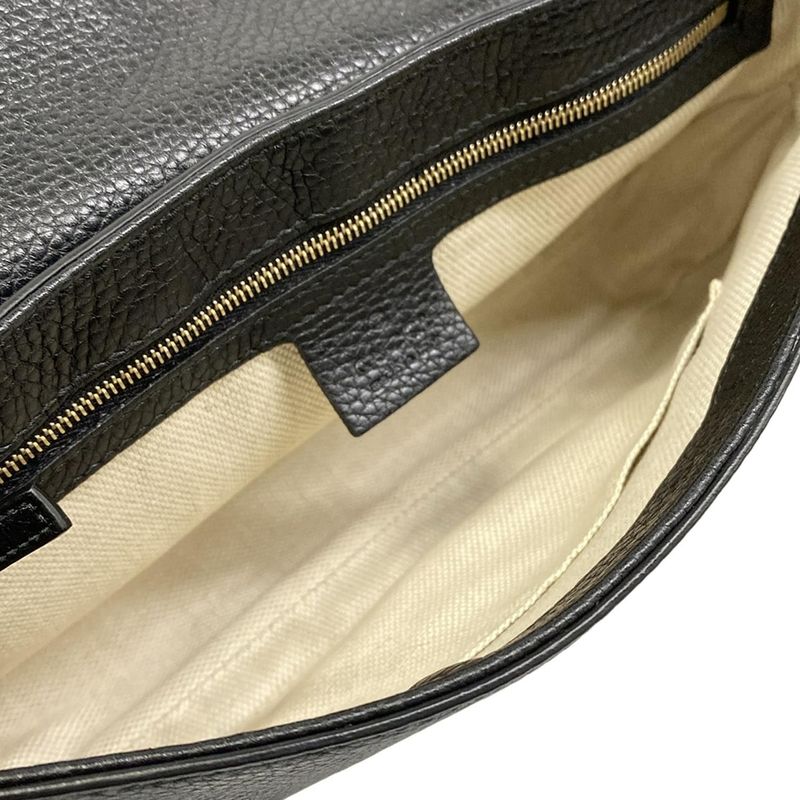 Gucci Shoulder Bag Soho Black Chain Leather