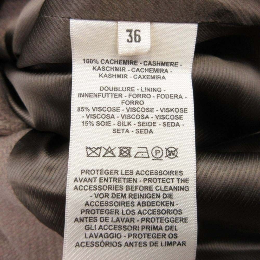 Hermes Cashmere Double Face Stand Collar Long Coat Medle 36 Gray