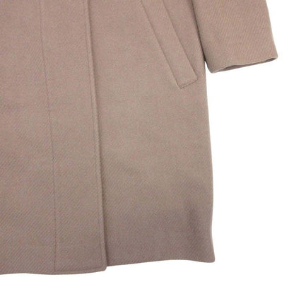 Hermes Cashmere Double Face Stand Collar Long Coat Medle 36 Gray