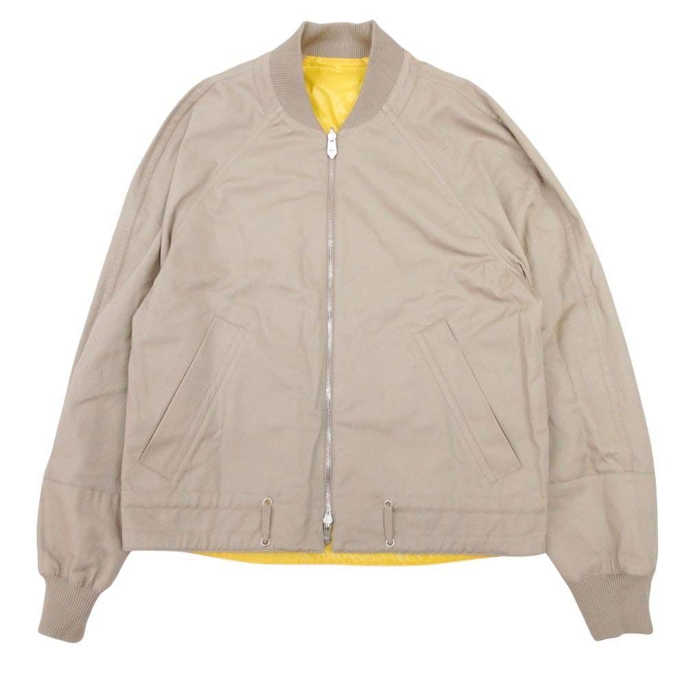 Hermes Reversible Swing Top Cotton Twill Nylon Trim 48 Beige Yellow