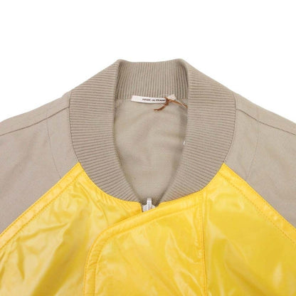 Hermes Reversible Swing Top Cotton Twill Nylon Trim 48 Beige Yellow