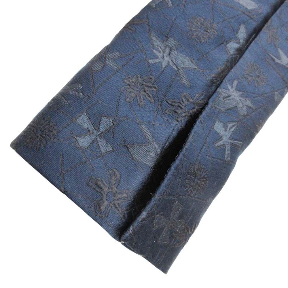 Hermes Floral Jacquard Tailored Jacket Single 2 Buttons Blue Leather All Over
