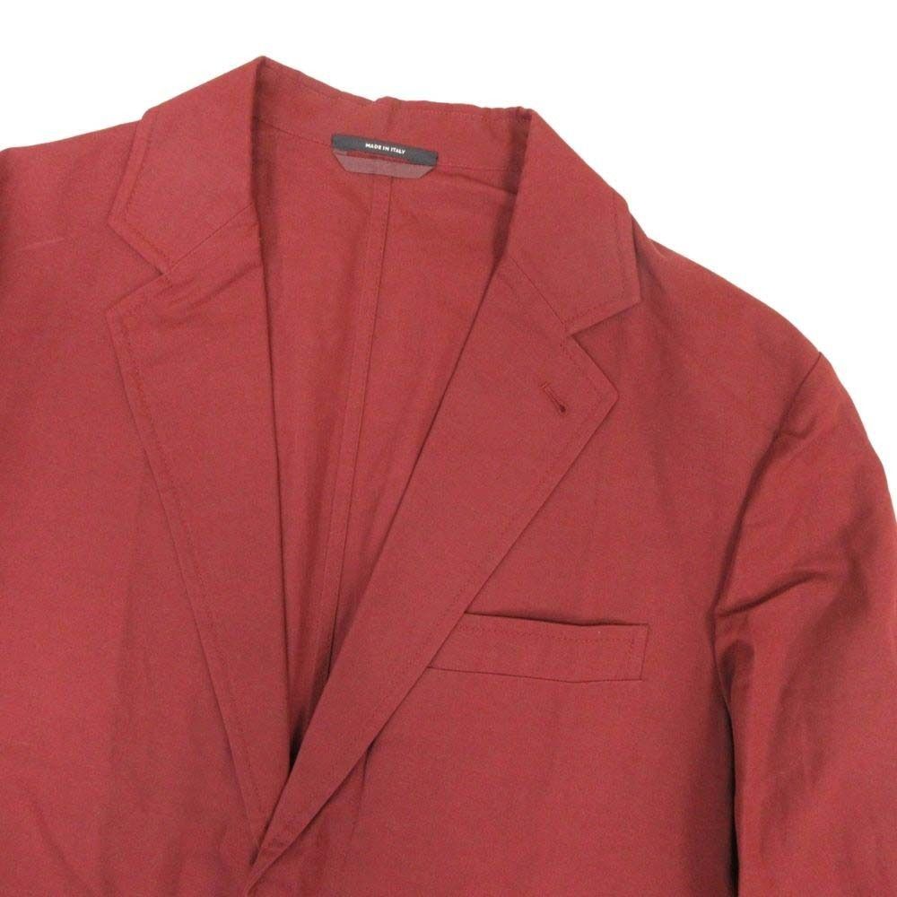 Hermes Cotton Linen Blend Tailored Jacket Single 2 Button Bra 48 Bordeaux