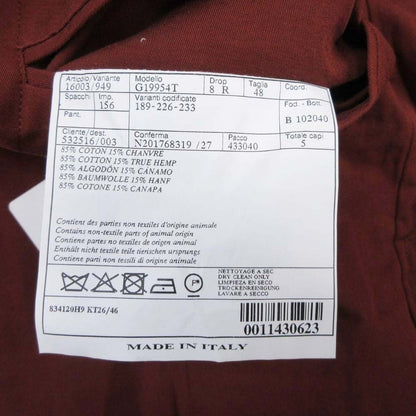 Hermes Cotton Linen Blend Tailored Jacket Single 2 Button Bra 48 Bordeaux