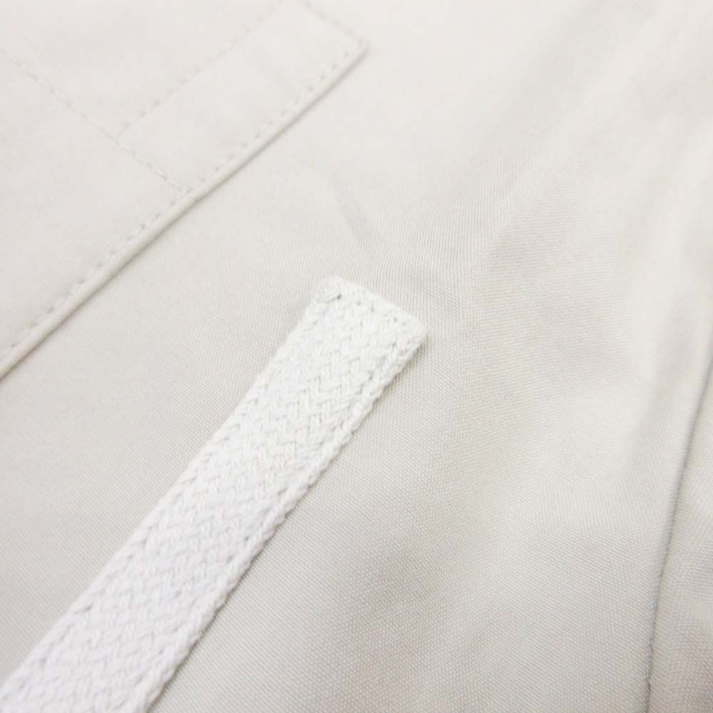 Hermes Cotton Tailored Jacket Single 2 Buttons Blue Leather Piping 50 Gray Ju