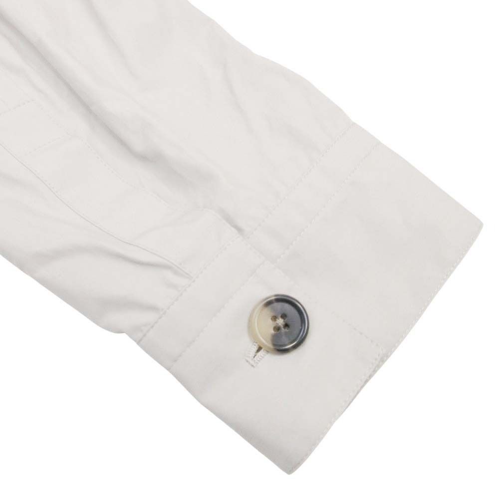 Hermes Cotton Tailored Jacket Single 2 Buttons Blue Leather Piping 50 Gray Ju