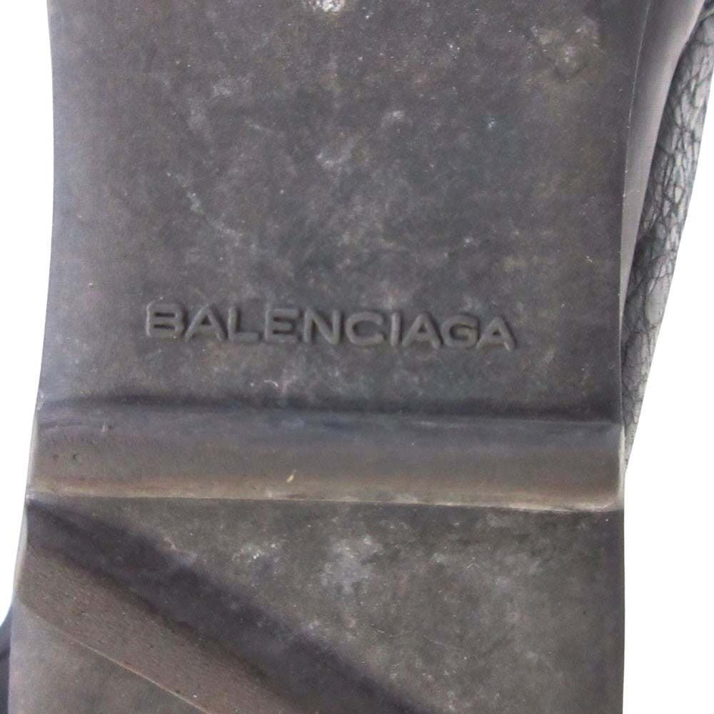 Balenciaga Back Zip Boots Flat Shoes Leather 36 Black
