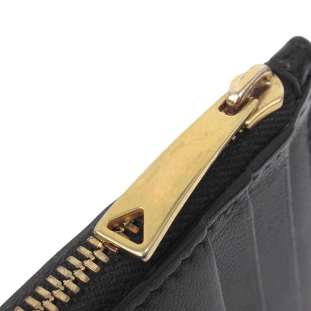 Bottega Veneta Cassette Zipper Card Case Maxi Intrecciato Black