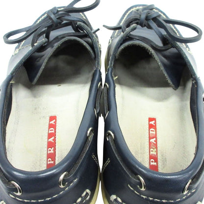 Prada Sport Leather Deck Shoes Vintage 6 Navy