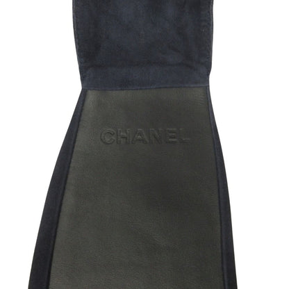 Chanel 11c Suede Leather Kama Band Corset Waist Belt Navy