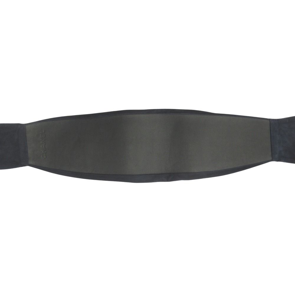 Chanel 11c Suede Leather Kama Band Corset Waist Belt Navy