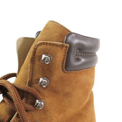 Hermes Discovery Ankle Boots Suede Leather Lace Up Shoes Brown