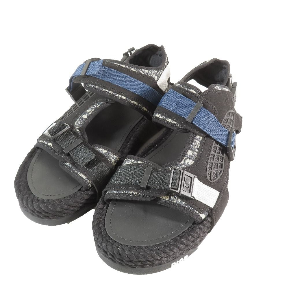 Dior Atlas Oak Belt Sandals Shoes Canvas Suede Black