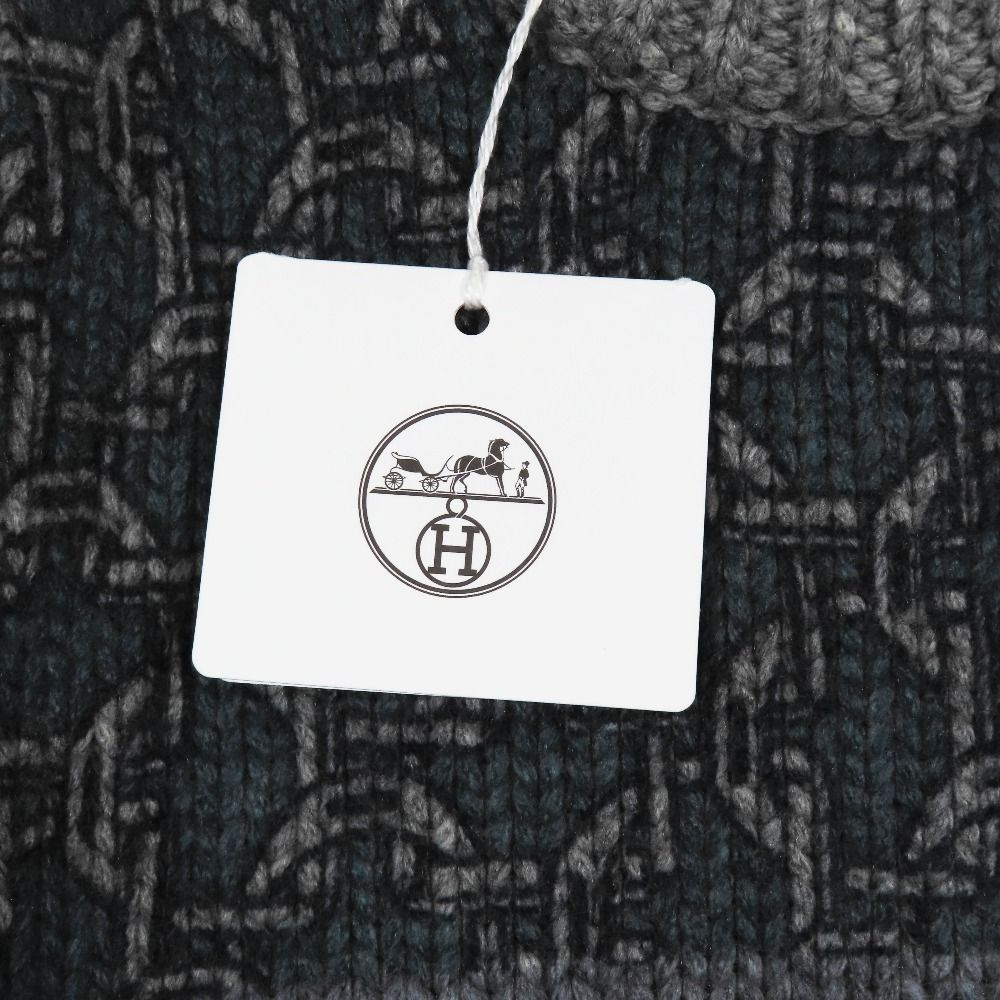 Hermes Decalcomanie Knit Sweater Cashmere Flower Long Sleeve Crew Neck Pullover