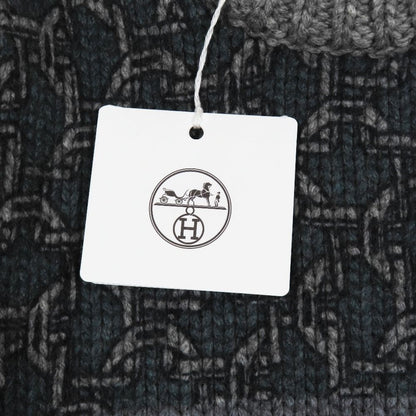 Hermes Decalcomanie Knit Sweater Cashmere Flower Long Sleeve Crew Neck Pullover