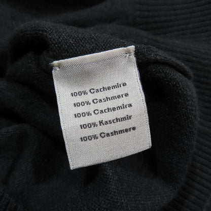 Hermes Cashmere Jacquard Knit Sweater Crew Neck Wave Embossed Pullover Dark