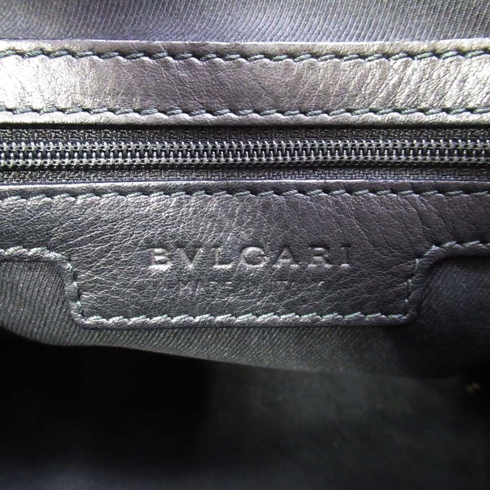 Bvlgari Collezione Mini Boston Handbag Purse Sotirio Embossed Black