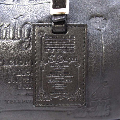 Bvlgari Collezione Mini Boston Handbag Purse Sotirio Embossed Black