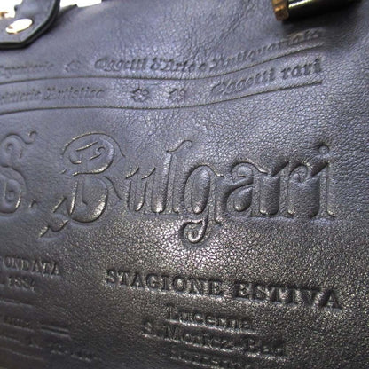 Bvlgari Collezione Mini Boston Handbag Purse Sotirio Embossed Black