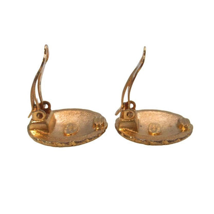 Chanel Vintage CC Logo Earrings Round
