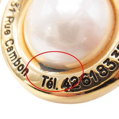 Chanel Vintage Circle Pearl Cambon Earrings Round