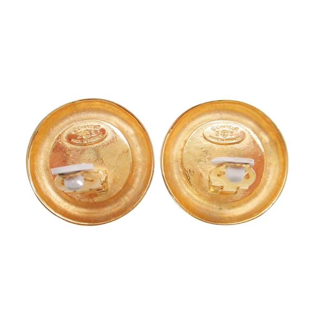 Chanel Vintage Circle Pearl Cambon Earrings Round