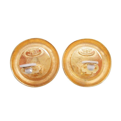 Chanel Vintage Circle Pearl Cambon Earrings Round