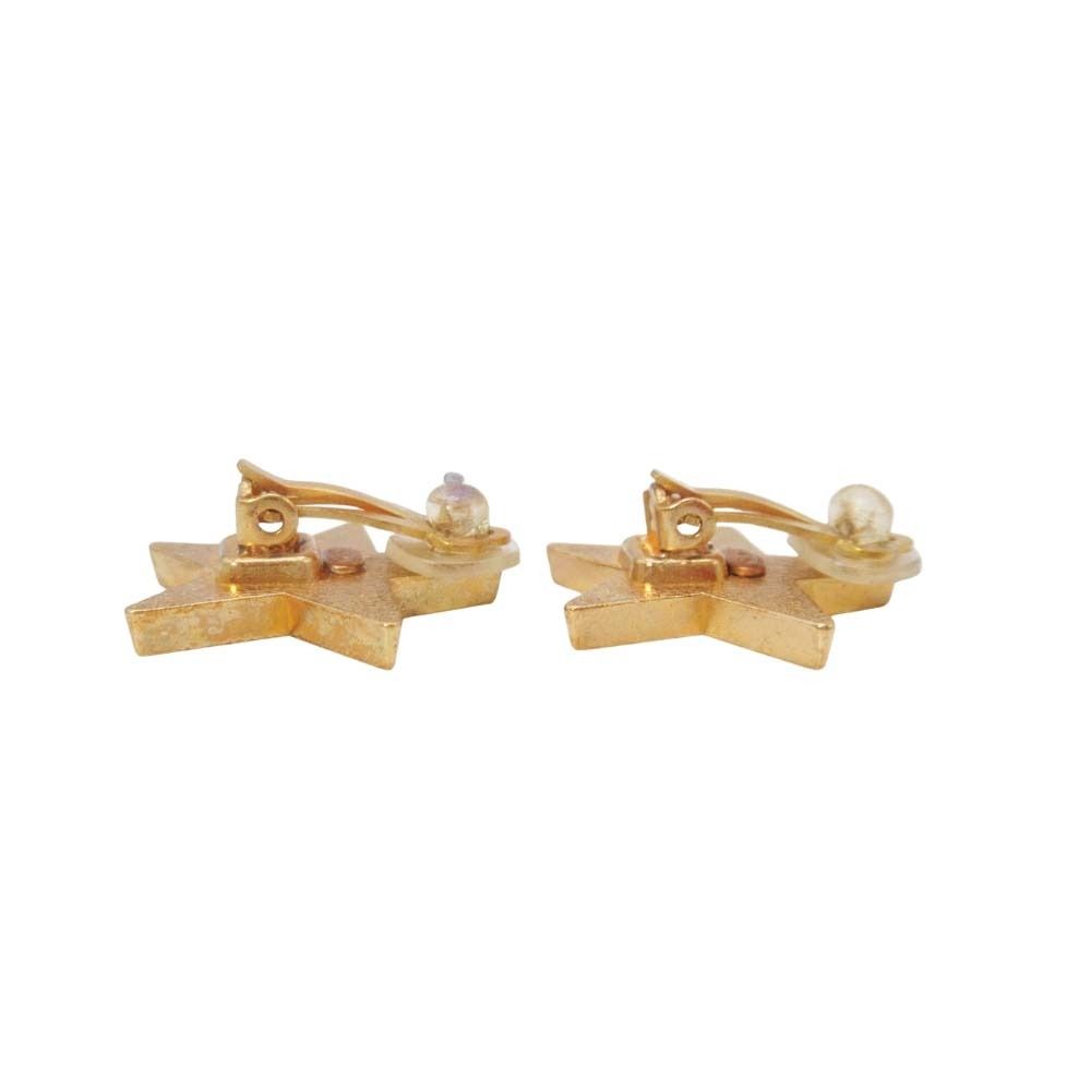 Chanel Vintage CC Logo Star Earrings
