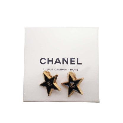 Chanel Vintage CC Logo Star Earrings