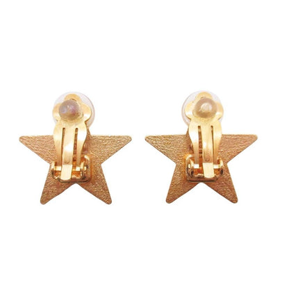 Chanel Vintage CC Logo Star Earrings
