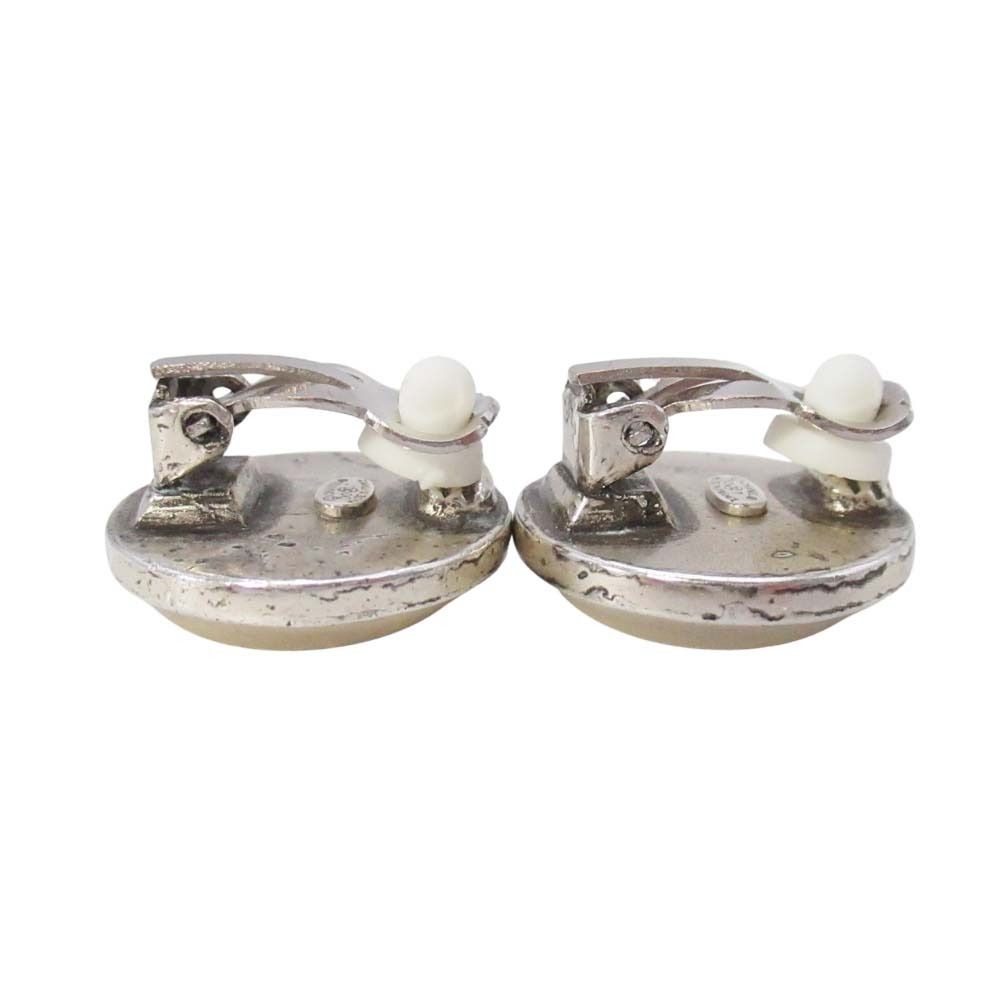 Chanel Vintage Circle CC Logo Earrings Round