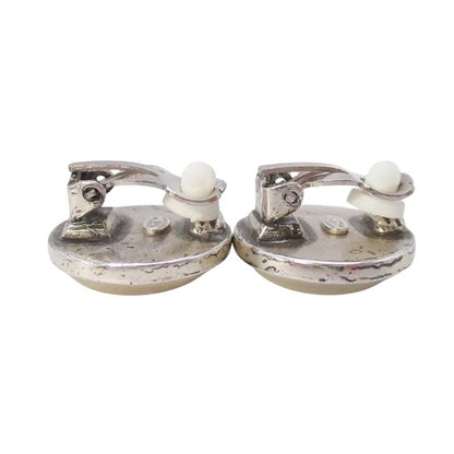 Chanel Vintage Circle CC Logo Earrings Round