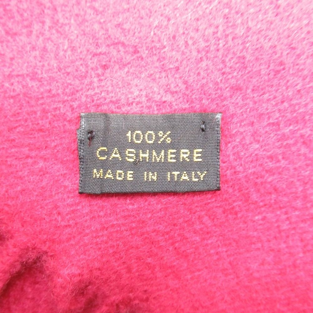 Chanel Cashmere Scarf Oval Shawl Logo Embroidery Bordeaux