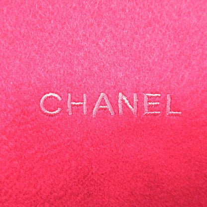 Chanel Cashmere Scarf Oval Shawl Logo Embroidery Bordeaux