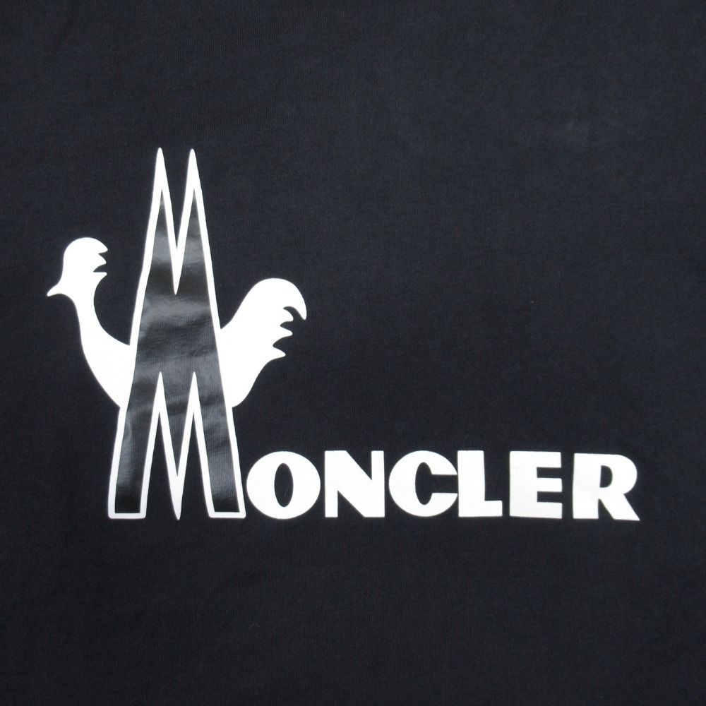 Moncler Maglia T-Shirt Logo Patch Print Short Sleeve Top S Navy