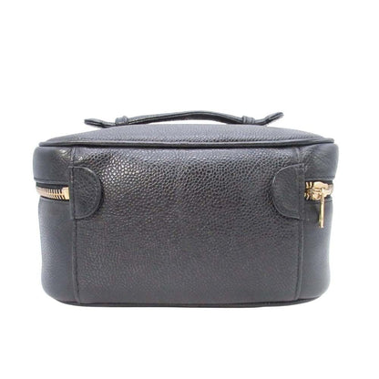 Chanel Vintage Caviar Leather Vanity CC Logo Stitch Side Pouch