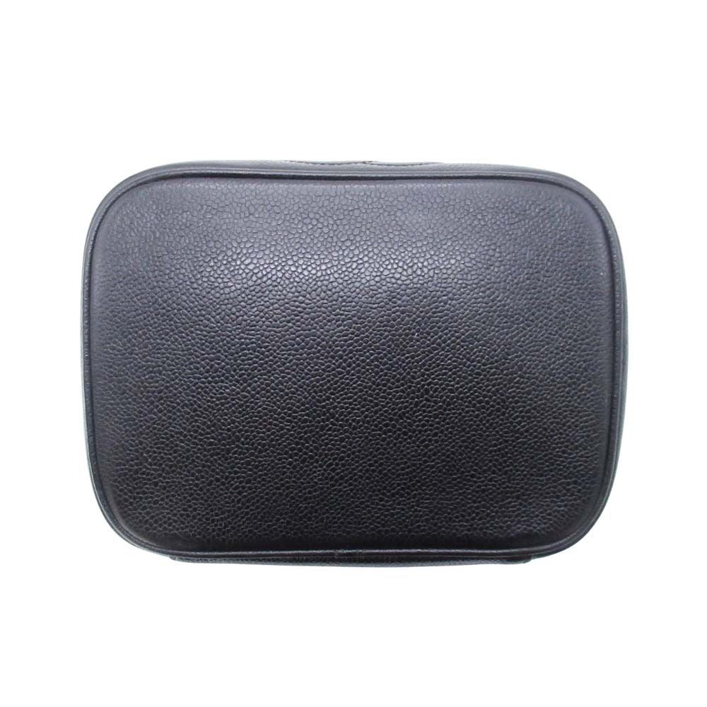 Chanel Vintage Caviar Leather Vanity CC Logo Stitch Side Pouch